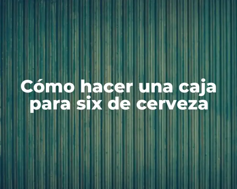 Cómo hacer una caja para six de cerveza