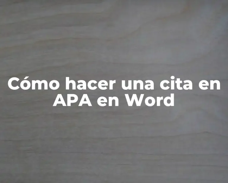 Cómo hacer una cita en APA en Word