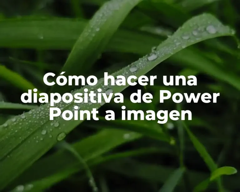 Cómo hacer una diapositiva de Power Point a imagen