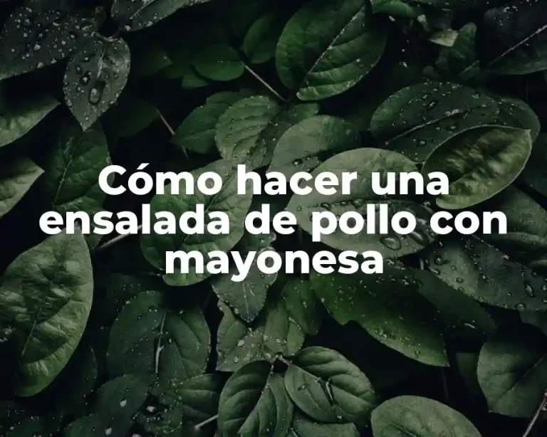 Cómo hacer una ensalada de pollo con mayonesa