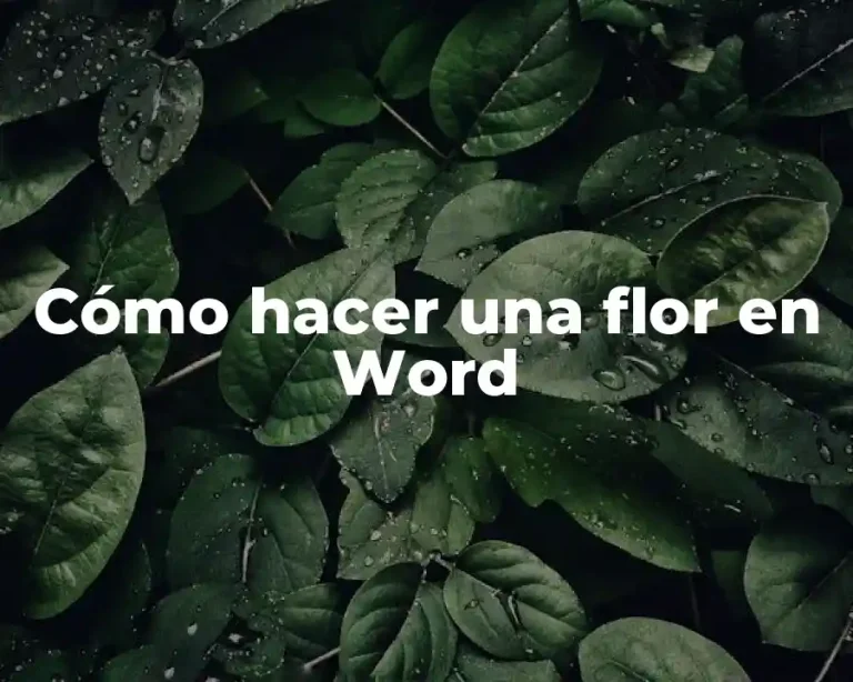 Cómo hacer una flor en Word