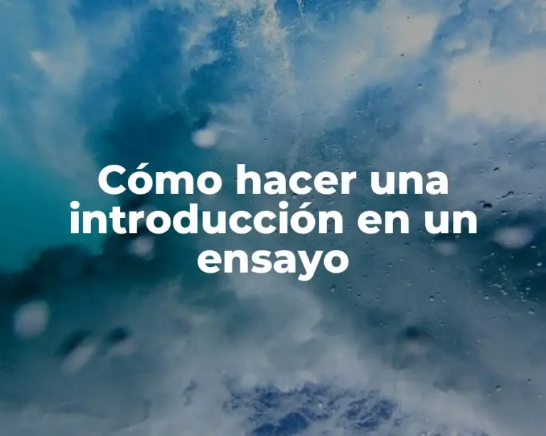 Cómo hacer una introducción en un ensayo