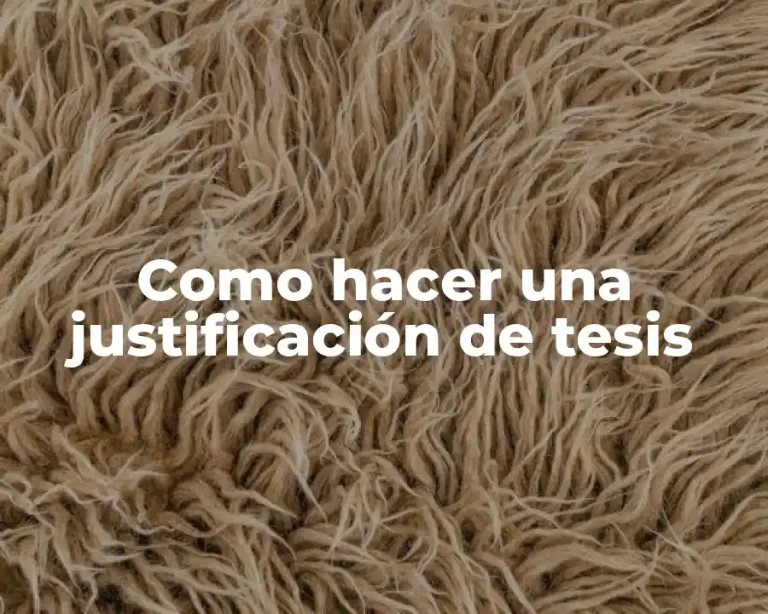 Como hacer una justificación de tesis