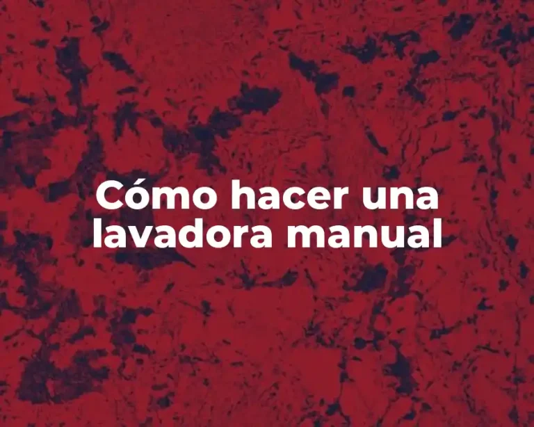 Cómo hacer una lavadora manual