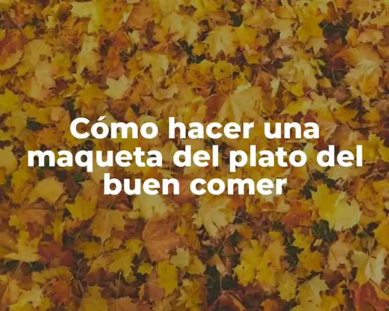 Cómo hacer una maqueta del plato del buen comer