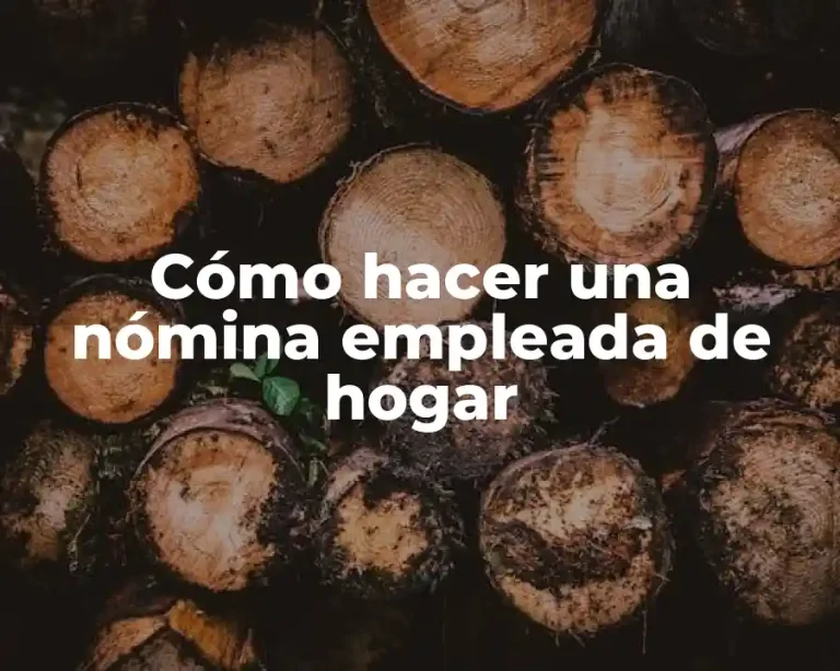 Cómo hacer una nómina empleada de hogar