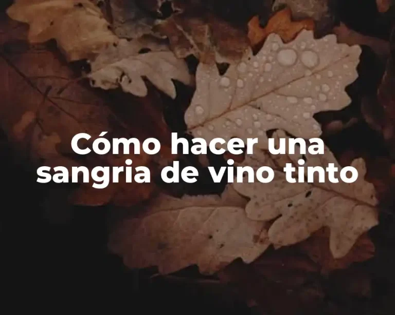 Cómo hacer una sangria de vino tinto