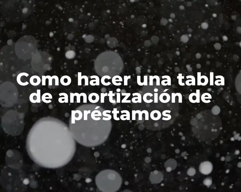 Como hacer una tabla de amortización de préstamos