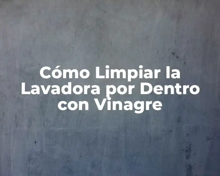 Cómo Limpiar la Lavadora por Dentro con Vinagre