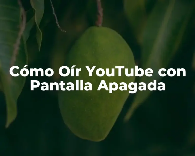 Cómo Oír YouTube con Pantalla Apagada