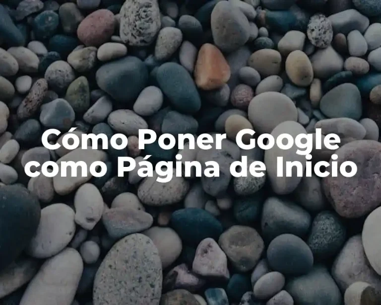 Cómo Poner Google como Página de Inicio