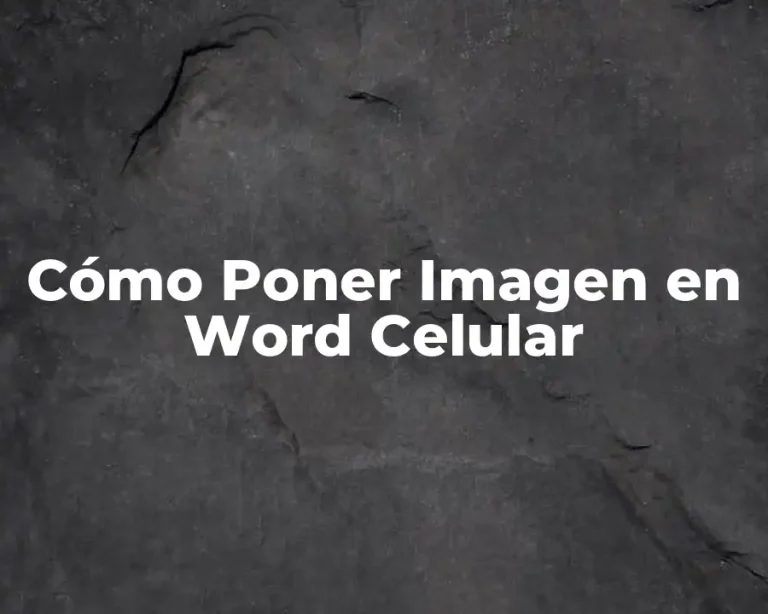 Cómo Poner Imagen en Word Celular
