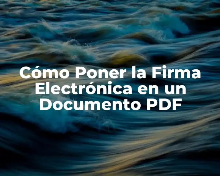 Cómo Poner la Firma Electrónica en un Documento PDF