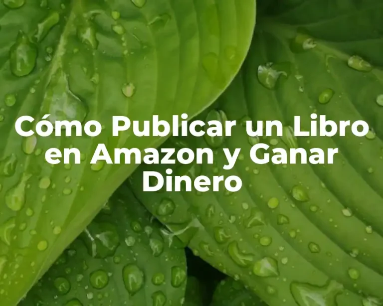 Cómo Publicar un Libro en Amazon y Ganar Dinero
