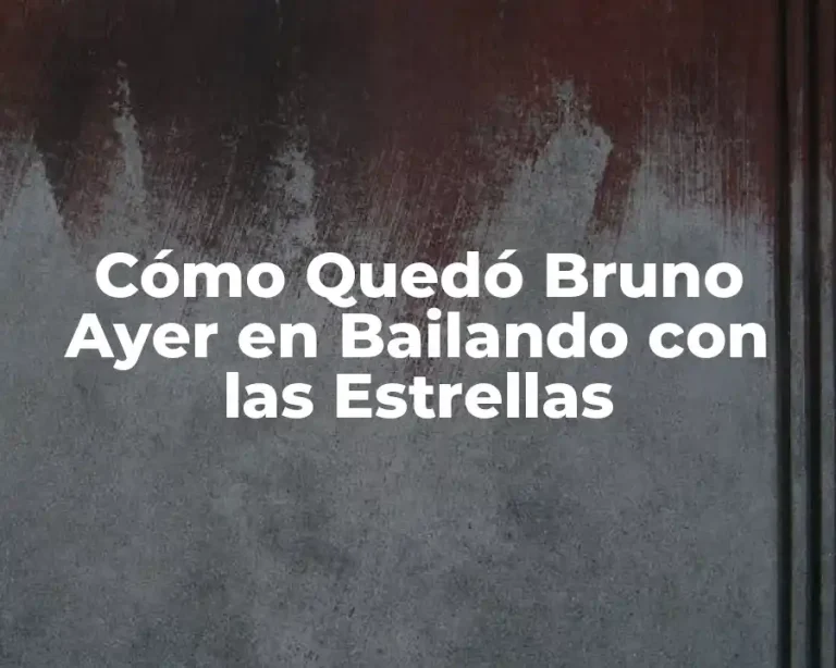 Cómo Quedó Bruno Ayer en Bailando con las Estrellas