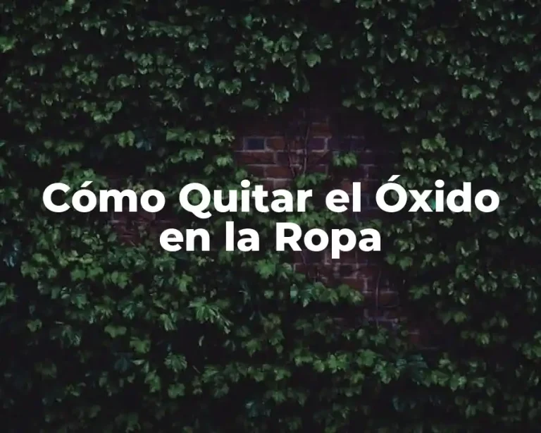 Cómo Quitar el Óxido en la Ropa