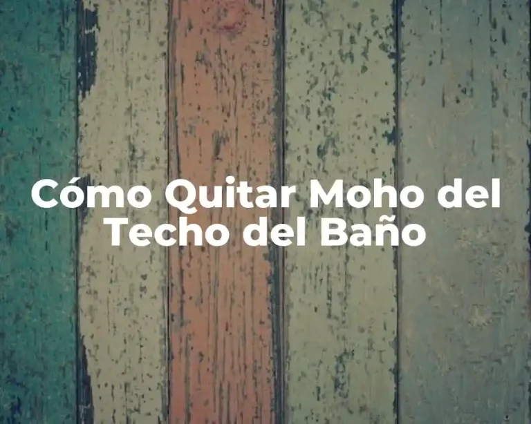 Cómo Quitar Moho del Techo del Baño