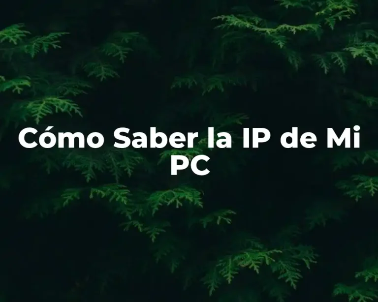 Cómo Saber la IP de Mi PC