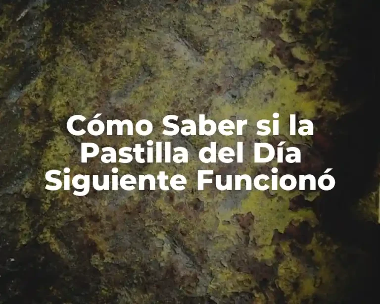 Cómo Saber si la Pastilla del Día Siguiente Funcionó
