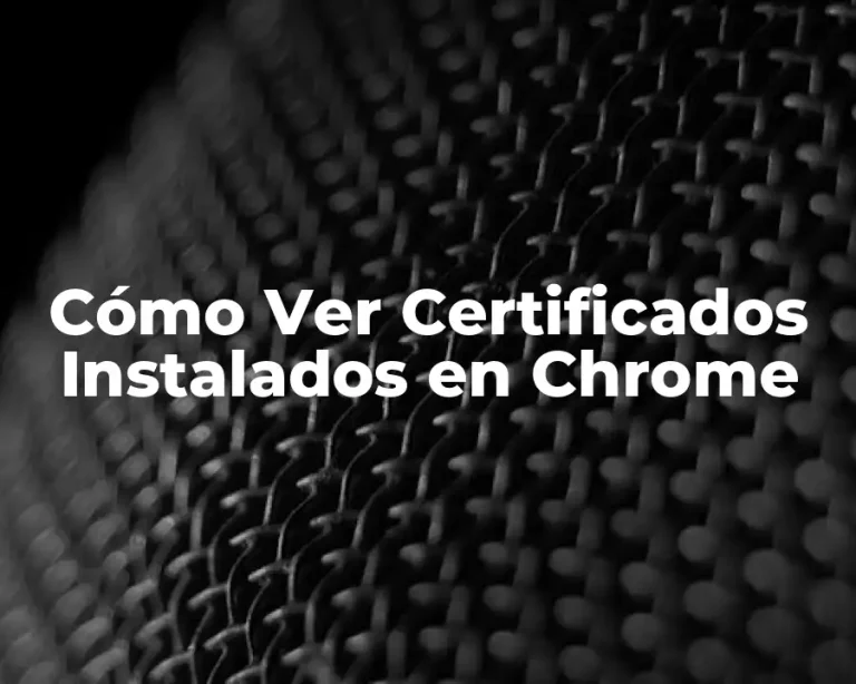 Cómo Ver Certificados Instalados en Chrome