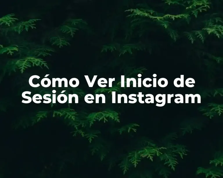 Cómo Ver Inicio de Sesión en Instagram