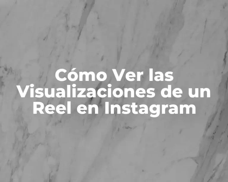 Cómo Ver las Visualizaciones de un Reel en Instagram