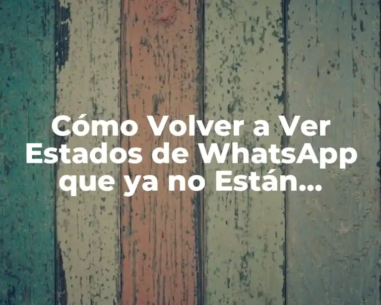 Cómo Volver a Ver Estados de WhatsApp que ya no Están Disponibles