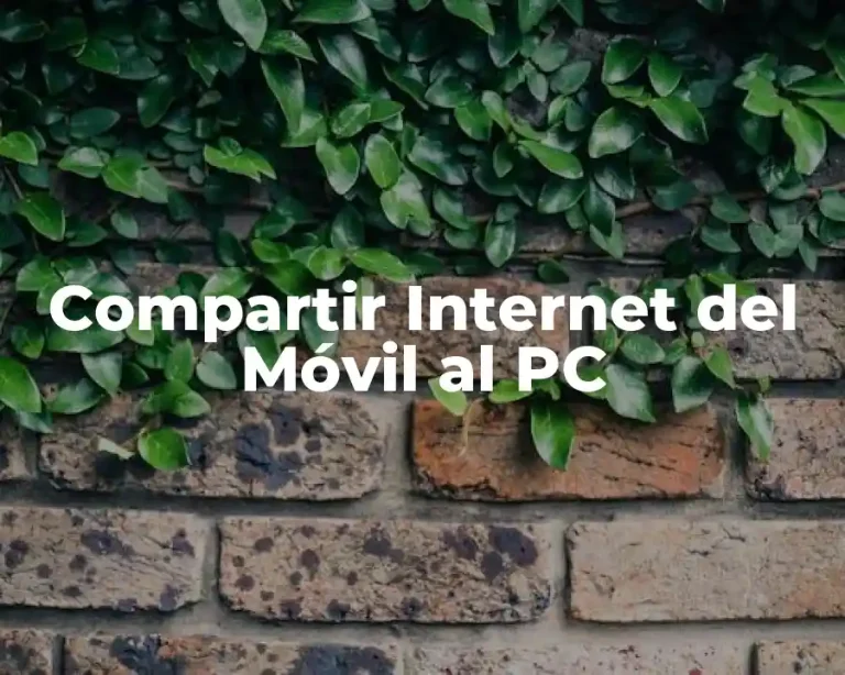 Compartir Internet del Móvil al PC