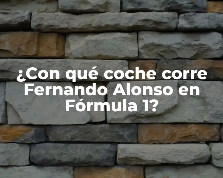 ¿Con qué coche corre Fernando Alonso en Fórmula 1?