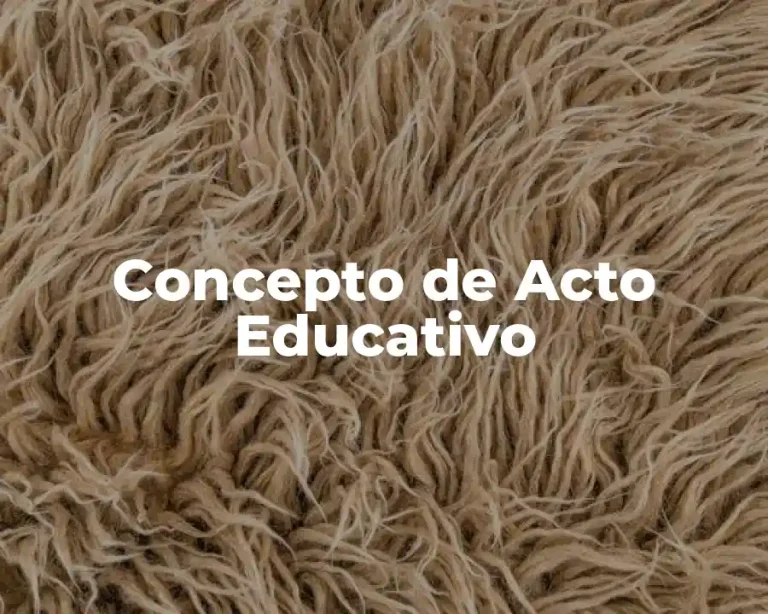 Concepto de Acto Educativo