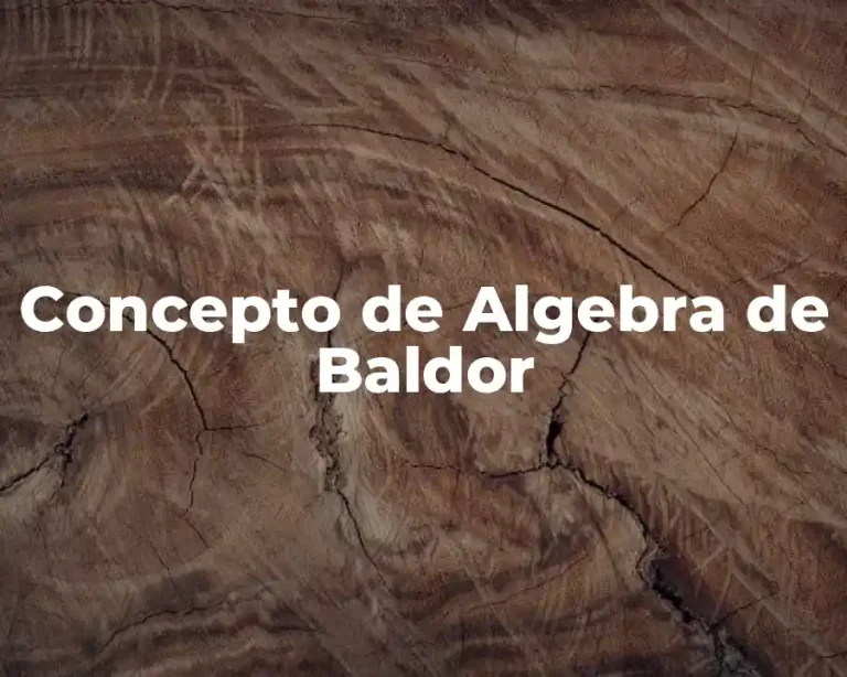 Concepto de Algebra de Baldor