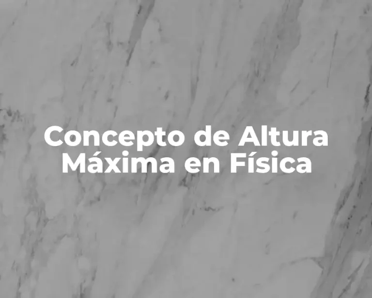 Concepto de Altura Máxima en Física