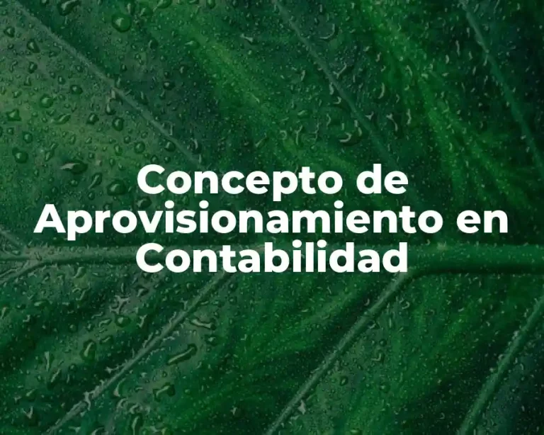 Concepto de Aprovisionamiento en Contabilidad