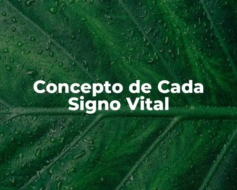 Concepto de Cada Signo Vital