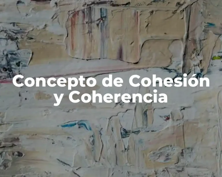 Concepto de Cohesión y Coherencia