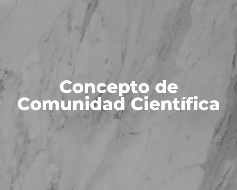 Concepto de Comunidad Científica