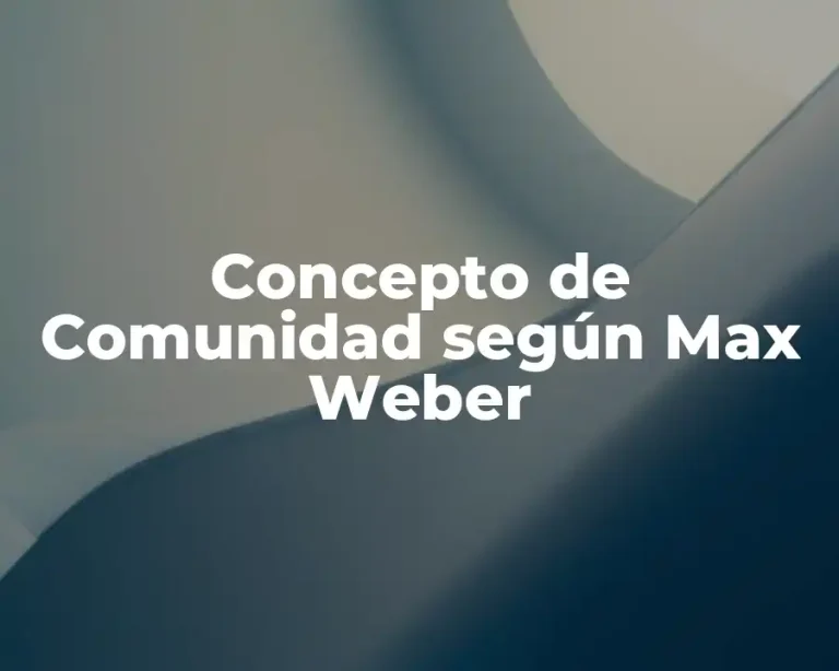 Concepto de Comunidad según Max Weber