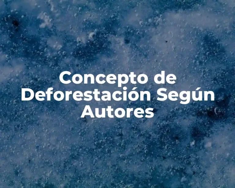 Concepto de Deforestación Según Autores