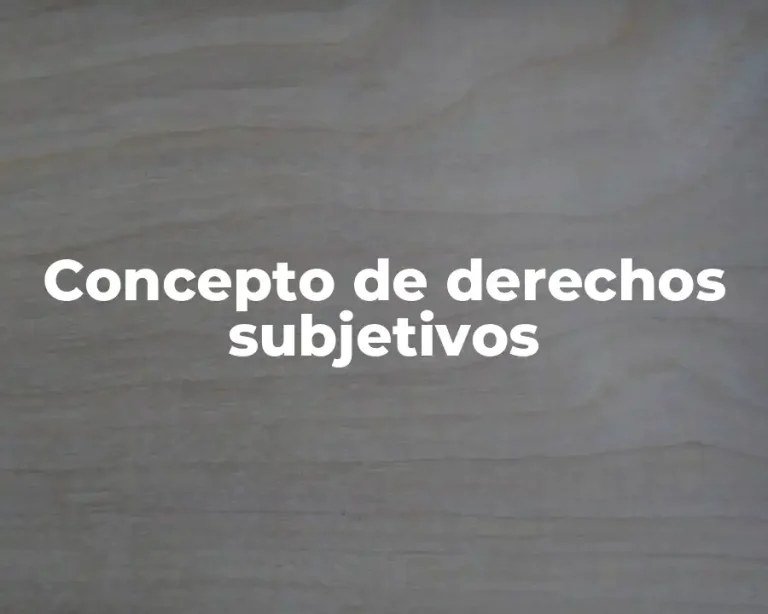 Concepto de derechos subjetivos