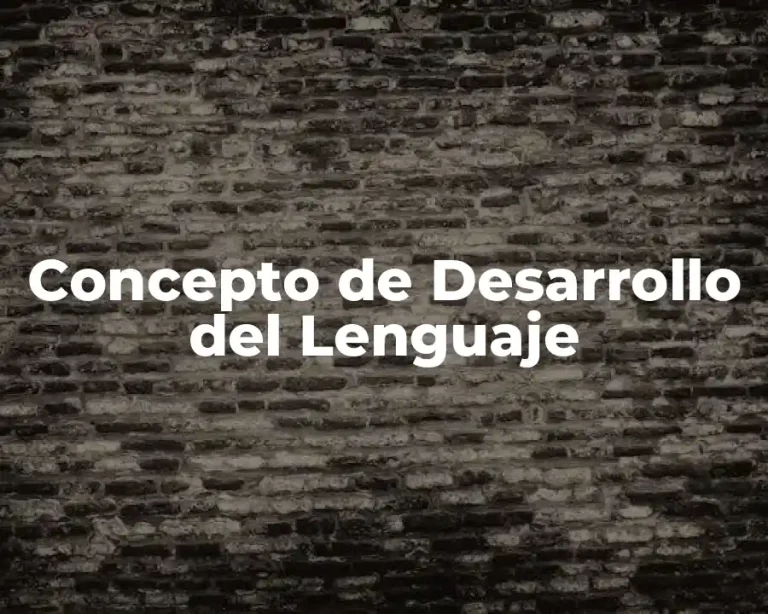 Concepto de Desarrollo del Lenguaje