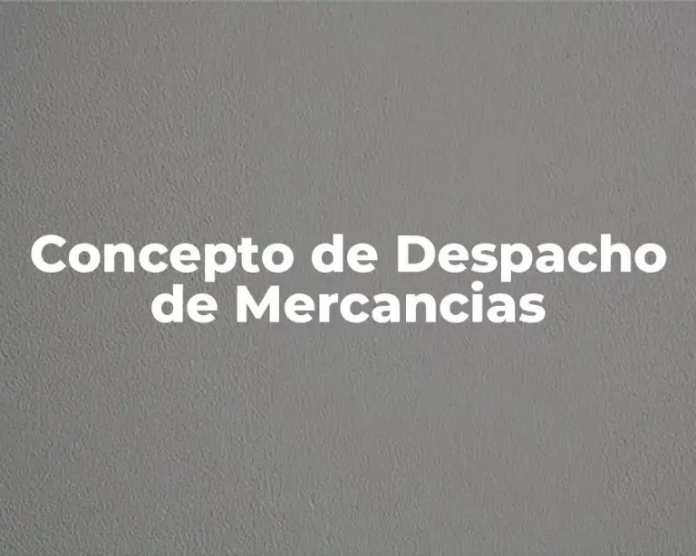 Concepto de Despacho de Mercancias