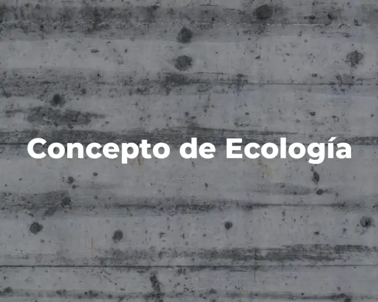 Concepto de Ecología