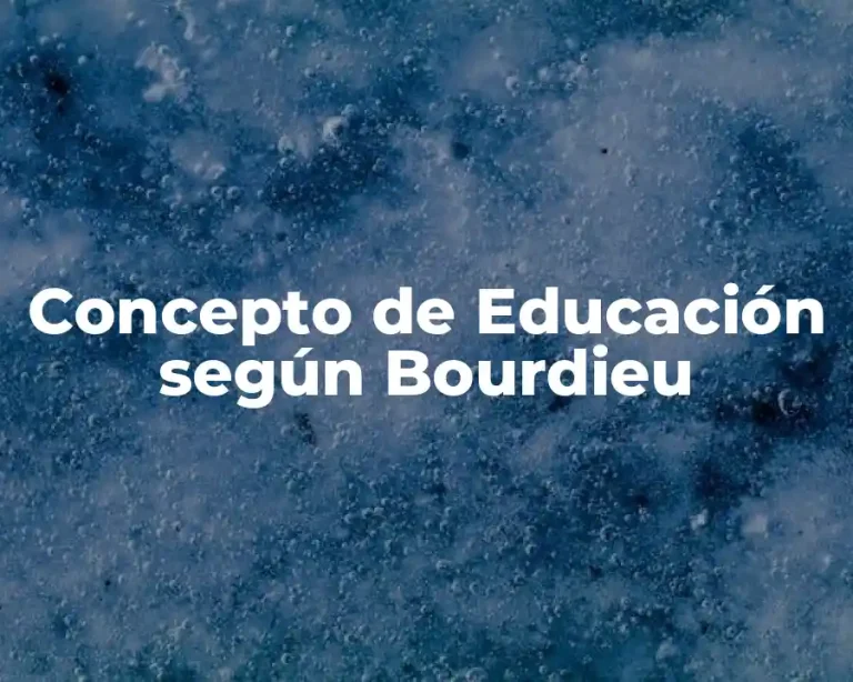 Concepto de Educación según Bourdieu