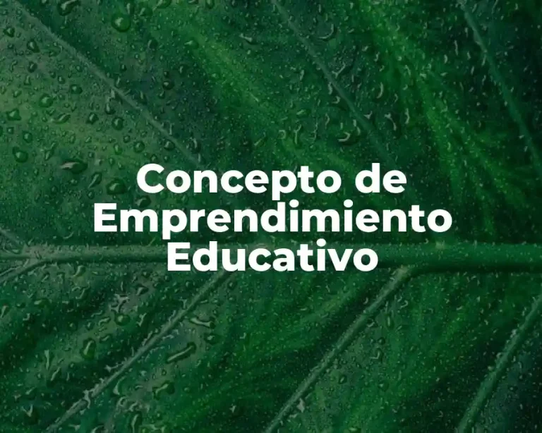 Concepto de Emprendimiento Educativo