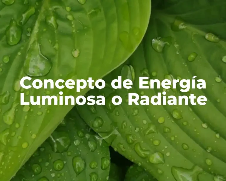 Concepto de Energía Luminosa o Radiante