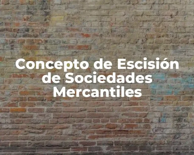 Concepto de Escisión de Sociedades Mercantiles