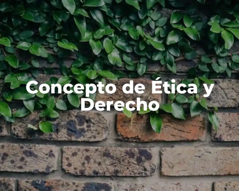 Concepto de Ética y Derecho