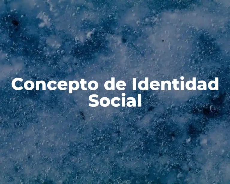 Concepto de Identidad Social