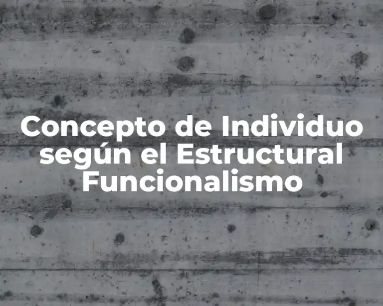 Concepto de Individuo según el Estructural Funcionalismo