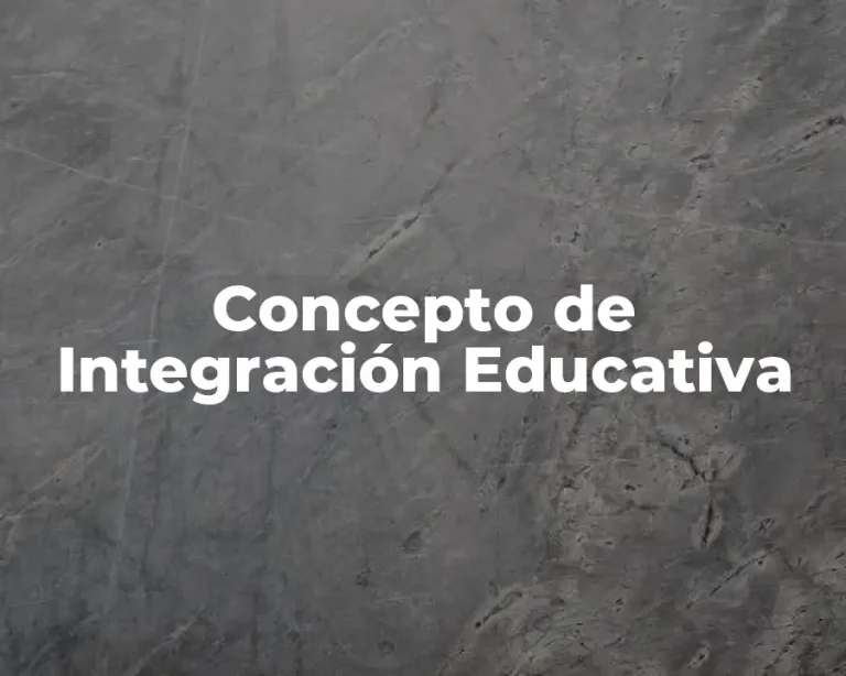 Concepto de Integración Educativa
